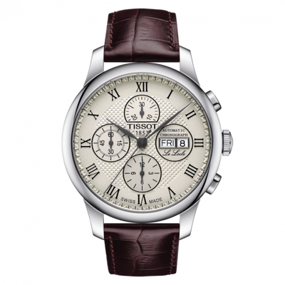 Remontoir à montres pour montre Tissot Le Locle Le Locle 42.3 Valjoux Chronograph Stainless Steel / Ivoire / Strap