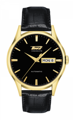 Watch Winder for watch Tissot Heritage Visodate Automatic Yellow Gold PVD / Black / Strap