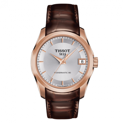 Watch Winder for watch Tissot Couturier Couturier Powermatic 80 32 Rose Gold PVD / Silver / Strap