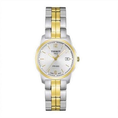 Remontoir à montres pour montre Tissot PR 100 PR 100 Quartz 24.5 Stainless Steel / Yellow Or PVD / Argent / Bracelet