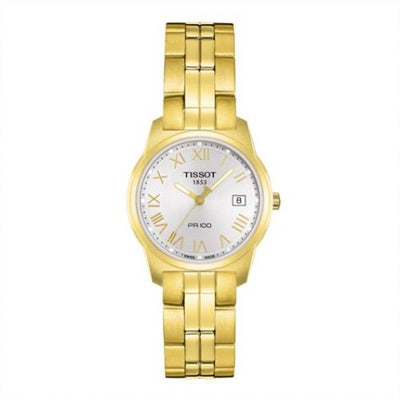 Remontoir à montres pour montre Tissot PR 100 PR 100 Quartz 24.5 Yellow Or PVD / Argent / Bracelet