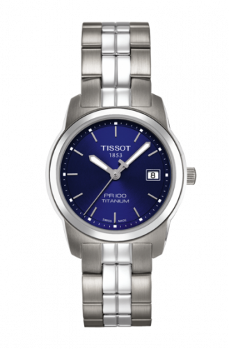 Remontoir à montres pour montre Tissot PR 100 PR 100 Quartz 27 Titanium / Bleu / Bracelet