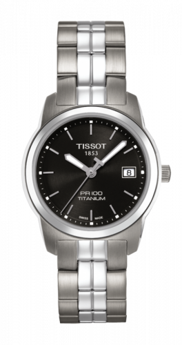 Watch Winder for watch Tissot PR 100 PR 100 Quartz 27 Titanium / Black / Bracelet