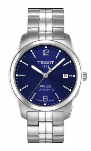 Watch Winder for watch Tissot PR 100 PR 100 Automatic 38 Stainless Steel / Blue / Bracelet