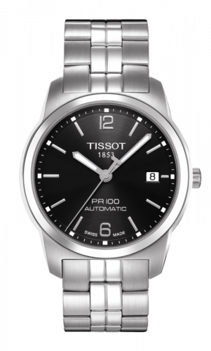 Watch Winder for watch Tissot PR 100 PR 100 Automatic 38 Stainless Steel / Black / Bracelet