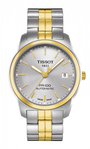 Watch Winder for watch Tissot PR 100 PR 100 Automatic 38 Stainless Steel / Yellow Gold PVD / Silver / Bracelet
