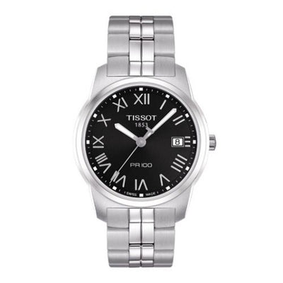 Remontoir à montres pour montre Tissot PR 100 PR 100 Quartz 38 Stainless Steel / Noire / Bracelet