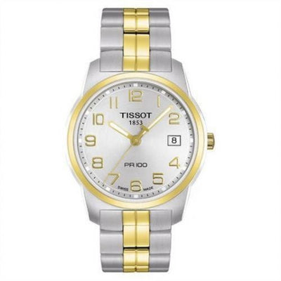Remontoir à montres pour montre Tissot PR 100 PR 100 Quartz 38 Stainless Steel / Yellow Or PVD / Argent / Bracelet