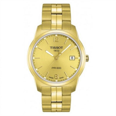 Remontoir à montres pour montre Tissot PR 100 PR 100 Quartz 38 Yellow Or PVD / Champagne / Bracelet