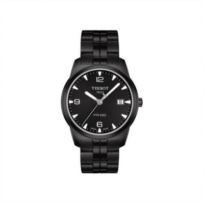 Remontoir à montres pour montre Tissot PR 100 PR 100 Quartz 38 PVD / Noire / Bracelet