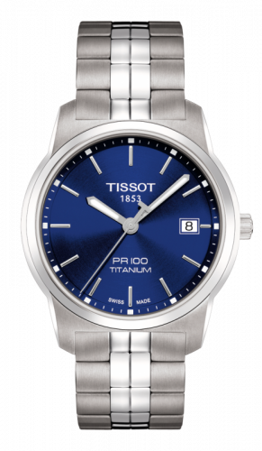 Watch Winder for watch Tissot PR 100 PR 100 Quartz 38 Titanium / Blue / Bracelet