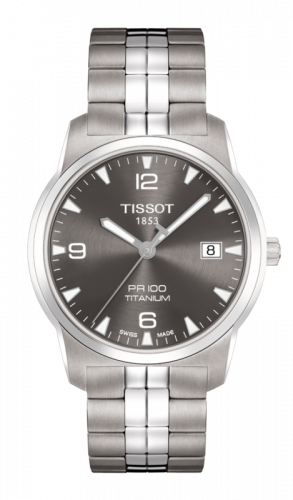 Watch Winder for watch Tissot PR 100 PR 100 Quartz 38 Titanium / Grey / Bracelet