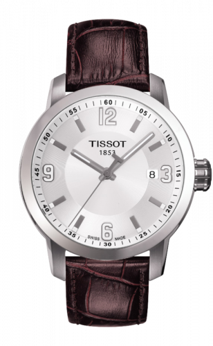 Watch Winder for watch Tissot PRC 200 PRC 200 Quartz Silver Brown Leather