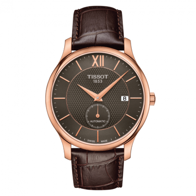 Remontoir à montres pour montre Tissot Tradition Tradition Automatic Small Second Rose Or PVD / Gris