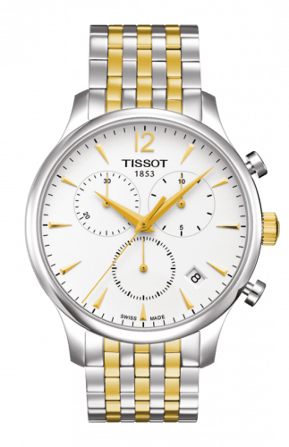 Remontoir à montres pour montre Tissot Tradition Tradition Chronograph Bicolor / Argent