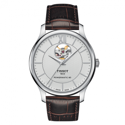 Remontoir à montres pour montre Tissot Tradition Tradition Powermatic 80 Open Heart 40 Stainless Steel / Argent / Strap