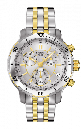 Watch Winder for watch Tissot PRS 200 PRS 200 Quartz Chronograph Two Tone Silver