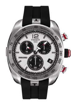 Remontoir à montres pour montre Tissot PRS 330 PRS 330 Quartz Chronograph 44 Stainless Steel / Argent / Rubber