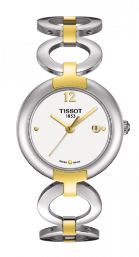 Remontoir à montres pour montre Tissot T-Trend Rosey Stainless Steel / PVD Or / Blanc / Bracelet