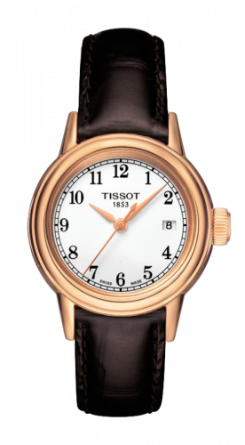Watch Winder for watch Tissot Carson Carson Quartz 29.7 Rose Gold PVD / White / Strap