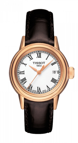 Watch Winder for watch Tissot Carson Carson Quartz 29.7 Rose Gold PVD / White / Strap
