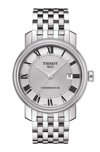 Remontoir à montres pour montre Tissot Bridgeport Bridgeport Powermatic 80 Argent Roman / Bracelet