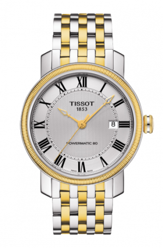 Remontoir à montres pour montre Tissot Bridgeport Bridgeport Powermatic 80 Two Tone / Argent Roman / Bracelet