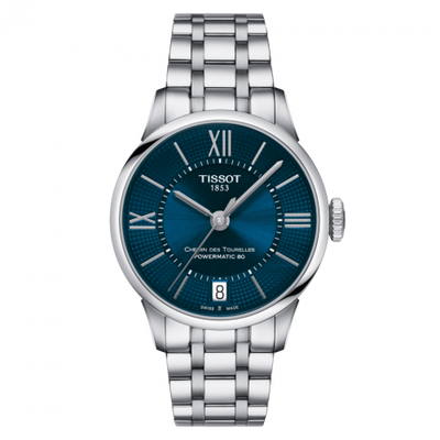 Watch Winder for watch Tissot Chemin Des Tourelles Chemin Des Tourelles Powermatic 80 32 Stainless Steel / Blue / Bracelet