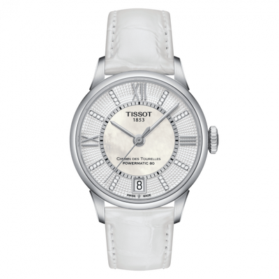 Watch Winder for watch Tissot Chemin Des Tourelles Chemin Des Tourelles Powermatic 80 32 Stainless Steel / MOP / Strap