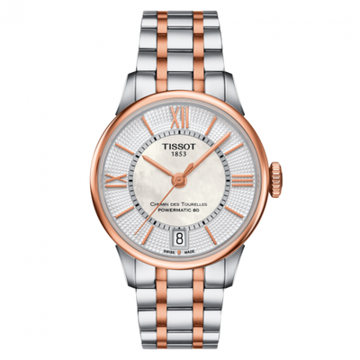 Watch Winder for watch Tissot Chemin Des Tourelles Chemin Des Tourelles Powermatic 80 32 Stainless Steel / Rose Gold PVD / MOP / Bracelet