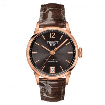 Watch Winder for watch Tissot Chemin Des Tourelles Chemin Des Tourelles Powermatic 80 32 Rose Gold PVD / Brown / Strap