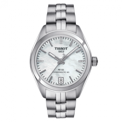 Remontoir à montres pour montre Tissot PR 100 PR 100 Powermatic 80 33 Stainless Steel / MOP / Bracelet