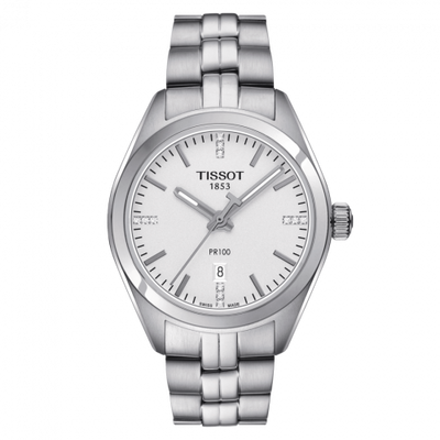 Remontoir à montres pour montre Tissot PR 100 PR 100 Quartz 33 Stainless Steel / Argent / Bracelet