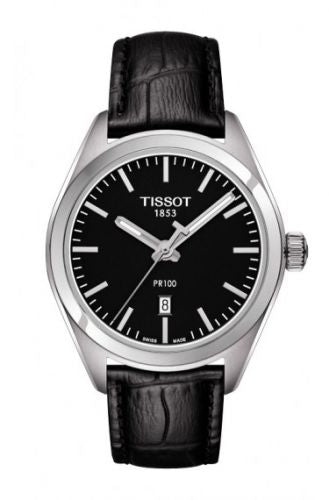 Remontoir à montres pour montre Tissot PR 100 PR 100 Quartz 33 Stainless Steel / Noire / Strap