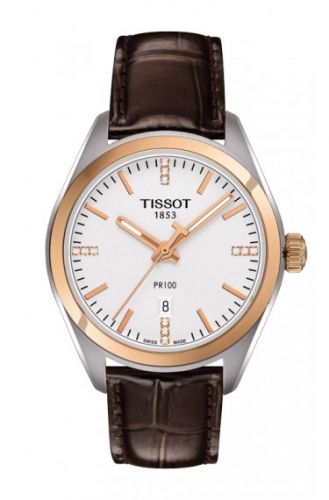 Remontoir à montres pour montre Tissot PR 100 PR 100 Quartz 33 Stainless Steel / Rose Or PVD / Argent / Strap