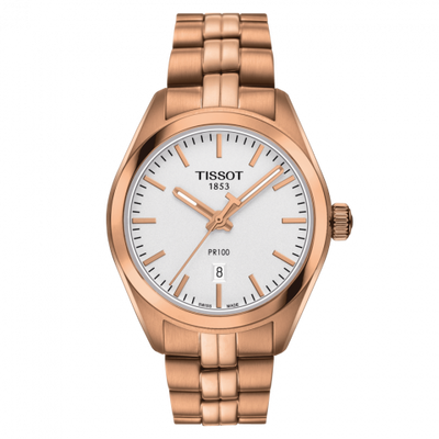 Watch Winder for watch Tissot PR 100 PR 100 Quartz 33 Rose Gold PVD / Silver / Bracelet