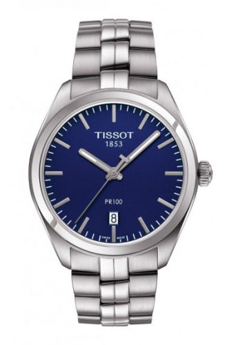Remontoir à montres pour montre Tissot PR 100 PR 100 Quartz 39 Stainless Steel / Bleu / Bracelet