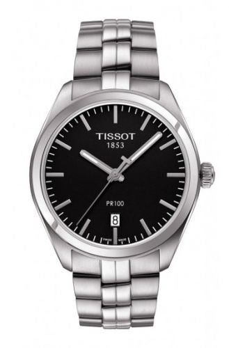Remontoir à montres pour montre Tissot PR 100 PR 100 Quartz 39 Stainless Steel / Noire / Bracelet