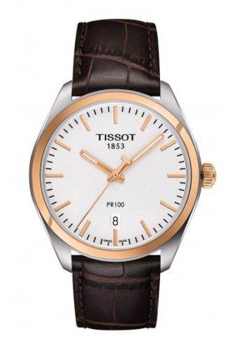 Remontoir à montres pour montre Tissot PR 100 PR 100 Quartz 39 Stainless Steel / Yellow Or PVD / Argent / Strap