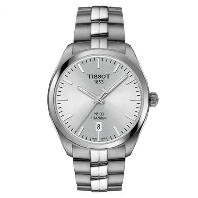 Remontoir à montres pour montre Tissot PR 100 PR 100 Quartz 39 Titanium / Argent / Bracelet