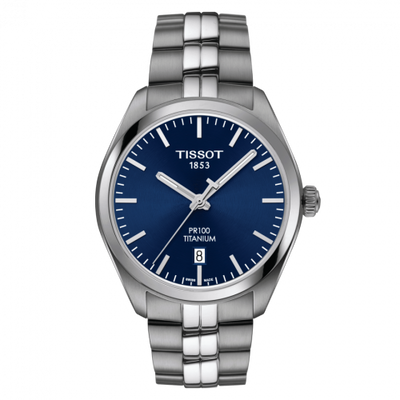 Remontoir à montres pour montre Tissot PR 100 PR 100 Quartz 39 Titanium / Bleu / Bracelet