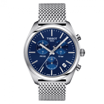 Watch Winder for watch Tissot PR 100 PR 100 Chronograph Quartz 41 Stainless Steel / Blue / Milanese