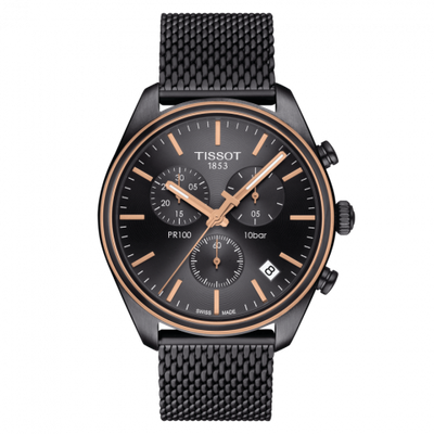 Watch Winder for watch Tissot PR 100 PR 100 Chronograph Quartz 41 PVD / Grey / Milanese