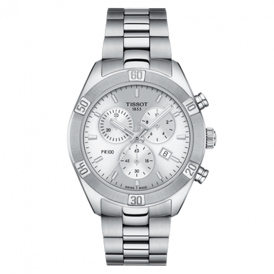 Watch Winder for watch Tissot PR 100 PR 100 Sport Chic Chronograph 38 Stainless Steel / Silver / Bracelet