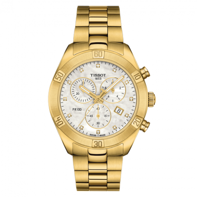 Watch Winder for watch Tissot PR 100 PR 100 Sport Chic Chronograph 38 Yellow Gold PVD / MOP / Bracelet