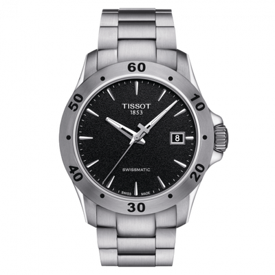 Remontoir à montres pour montre Tissot V8 V8 Swissmatic 42.5 Stainless Steel / Noire / Bracelet