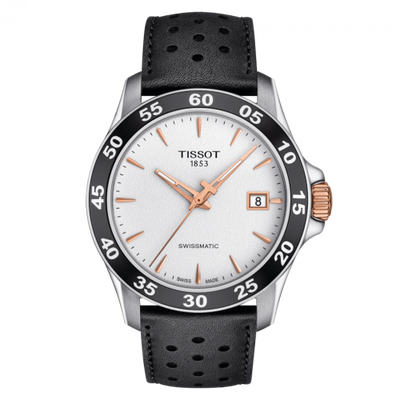 Remontoir à montres pour montre Tissot V8 V8 Swissmatic 42.5 Stainless Steel / Rose Or PVD / Argent / Strap