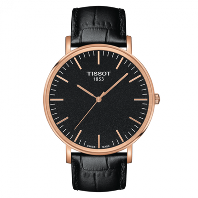 Remontoir à montres pour montre Tissot Everytime Everytime Large Rose Or PVD / Noire / Strap