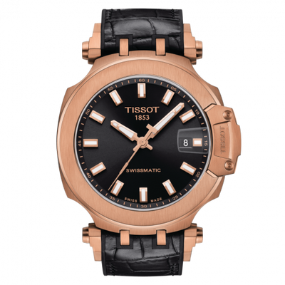 Remontoir à montres pour montre Tissot T-Race T-Race Swissmatic 45 Rose Or PVD / Noire