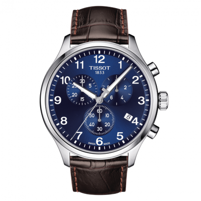 Watch Winder for watch Tissot XL Chrono XL Classic Stainless Steel / Blue / Strap